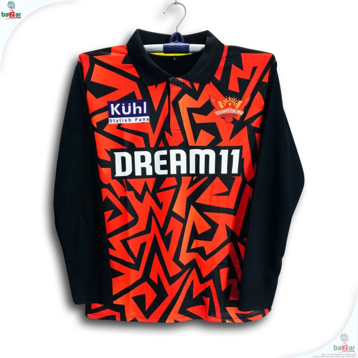 SunRisers Hyderabad full Sleeve Cricket Jersey For Men - SH Long Sleeve Collar Polo IPL Jersey - SunRisers Jersey 2026
