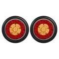 2X Round 4Inch Red/Amber LED Truck Trailer Tail Lights Brake Lights.