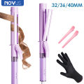 NOVUS 32/36/40mm Hair Curler 4000W Negative Ion Ceramic Care Big Wand Wave Hair Styler Curling Iron 30 Min Auto-off Styling Tool. 