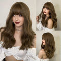 |A variety of options are available|Cross-border European and American wigs with long curly hair, female Qi bangs, large waves, chemical fiber full head cover wigs wholesale.