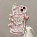 Sweet Pink Flower Cute Phone Case with Holder Strap for iPhone 14 12 13 11 Pro Max Mini XR XS X 6 7 8 Plus Korean Covers Shell. 