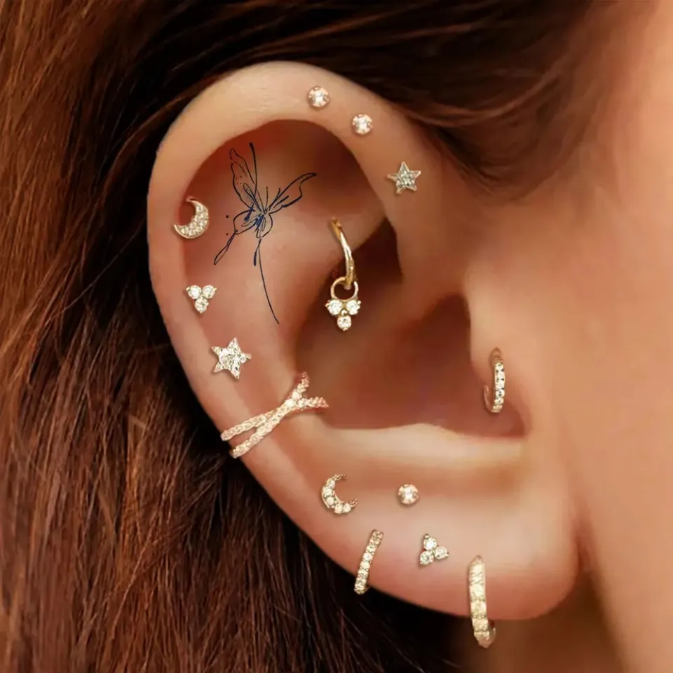 Helix Tragus Rook Piercing Earring for Women Cartilage Ear
