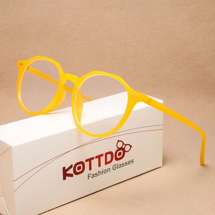 KOTTDO Classic Plastic Anti-blue Light Clear Lens Glasses Frames for Women Vintage Round Computer Game Glasses Frame Men