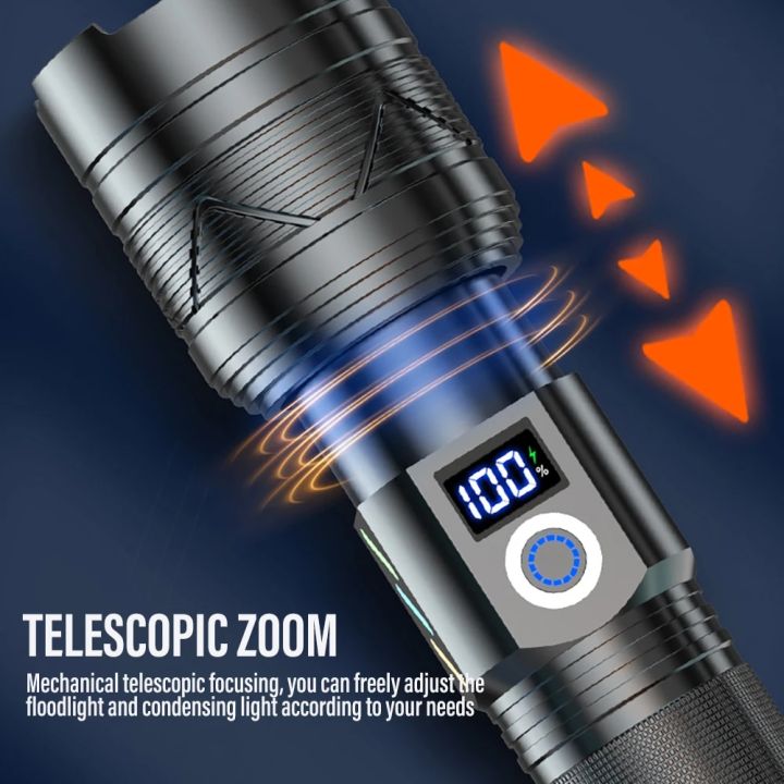 60W%20Strong%20Light%20Long%20Range%20LEP%20Flashlight%20USB%20Rechargeable%2026650%205000mah%20Battery%20Outdoor%20Tactical%20Zoom%20Super%20Bright%20Torch%20-%20Image%204