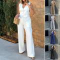 Women Suit Women Vest Elegant Lady Baggy Pants Set with Sleeveless Vest Women's High Waist Wide Leg Pants in for Fashionable. 