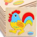 3X Wooden Blocks Animals Children Educational Toy Puzzle Cartoon Baby. 