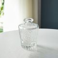 Creative Simple Vintage Embossed Vase Glass Creaft Embossed Printing Transparent Hydroponics Vase DIY Mini Glass Vase Flower Arrangement.