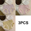 3 pieces Sweet Beauty panties Cotton Crotch Women Mid Waist Triangle Pants Thin Breathable Soft Hip Lifting and Belly Tightening panties.