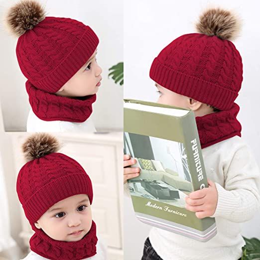 Hat%20for%20Kids%202Pcs%20Toddler%20Baby%20Girl%20s%20Boy%20Winter%20Warm%20Knitted%20Beanie%20Cap+Scarf%20Keep%20Set%20-%20Image%203