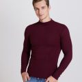 s！！ Thermal Underwear O-Neck Stretchy Autumn Fleece Lining Bottoming Thermal Underwear Elastic Men Top for Outdoor. 