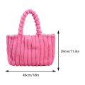 Plush Tote Bag for Women Winter Fluffy Shoulder Bag Casual Faux Fur Handbag Large Furry Shopping Bag Stylish Travel Bag 2023 New. 