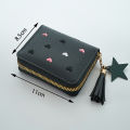 Women Wallet Ladies Mini Small Short Tassel Wallet Cute Girl Zipper Pu Leather Coin Purse Female Hand Wallet Purse. 