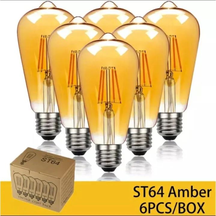 Vintage Edison Filament E27 LED Light Bulbs ( 6psc ) | Daraz.com.bd