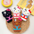 For iPhone 15 14 13 Pro Max 11 12 13 XR XS MAX 6 7 8 Plus SE Phone Case 3D Hello Kitty Cartoon Bow Y2K Anti Fall Silicone Cases. 