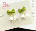 White Wind Chime Flowers Drop Earrings for Women.