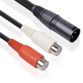 XLR To RCA Y Splitter Cable 3 Pin XLR Male To 2RCA Female Amplifier.