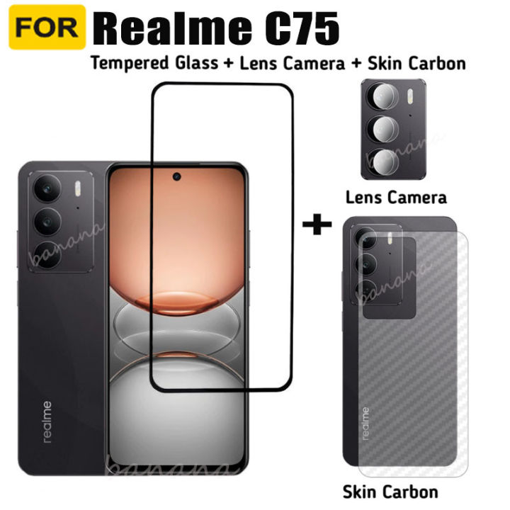 For Realme C75 Tempered Glass Realme C 75 C61 C63 Note 60 Screen Protector Camera Lens Glass +Back Film