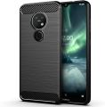 Nokia 7.2 Carbon Fiber Camera Protection Black Color Soft Mobile Back Cover  For Nokia 7.2. 
