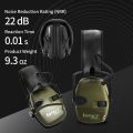 Tactical electronic earmuffs, noise proof earphones to protect hearing - dark green-2.