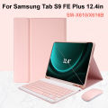Case for Samsung Galaxy Tab S9 FE Plus 12.4inch Detachable Bluetooth Keyboard Case For Samsung Tab S9 FE+ 12.4 SM-X610 X616B. 