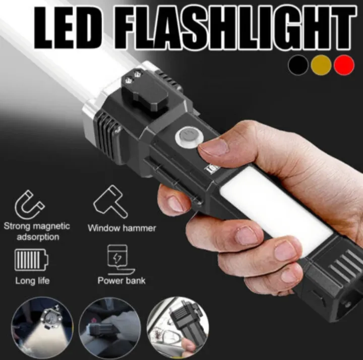Super%20Bright%20Rechargeable%20Hammer%20LED%20Handheld%20Flashlight%20Portable%20Spotlight%204%20Mode%20New%20-%20Image%202