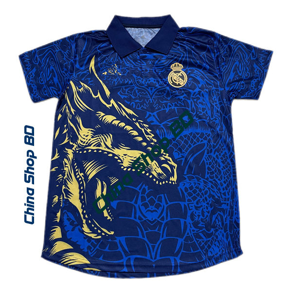 Real Madrid Jersey 24-25 Special Edition Blue Dragon Half Sleeve