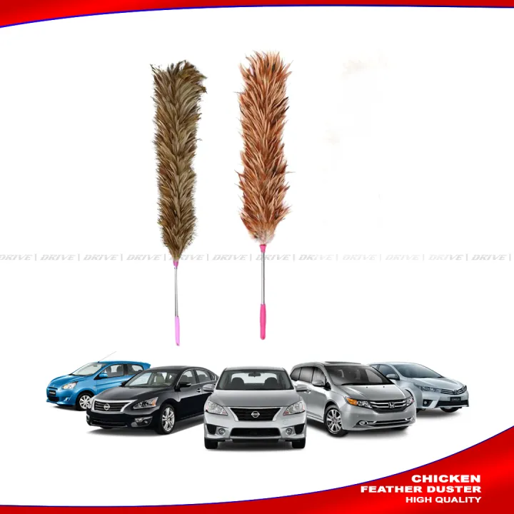 Chicken Feather Duster , CAR CLEANING DUSTER- Red