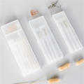 White Pencil Box  Transparent Stationery Case Frosted Office Supplies Pencil Bag for School Office Students Stationery Storage Desk Organization. 