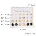 Trendy Mixed Design Pearl Stud Earrings for Women New collection - 12 Pairs Earring for Women - Earring Set for Girls Stylish Simple Top - Kaner Dul - Kaner Dul.