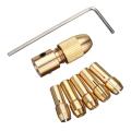Mini Drill Bit Copper Collet Micro Twist Drill Chuck Set- Golden. 