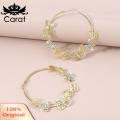 Carat Lady Circle Earrings Shiny Ladies Fashion Hollow Out Butterfly Hoop Earrings. 