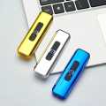 USB Electric Lighter Rechargeable Windproof Cigarette Lighters Smoking Tools Ultra-Thin Men's Gift. 