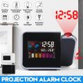 Creative Attention Projection Digital Weather LCD Snooze Clock Bell Alarm Display Backlight LED Projector Home Clock Timer.