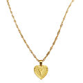 Pendant Necklace A-Z Initial Letter Heart Shape Jewelry Simple Bright Luster Necklace for Birthday. 