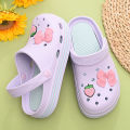 Women's Hole Shoes Summer Thick Bottom for Outdoors Cute Non-Slip Soft Bottom Comfortable Toe Cap Slipper Student Korean Style Beach Slippers.