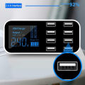 【Popular】 USB 8 Multi-Port Adapter Car Charger Smart LED Display Charging Station Mall.