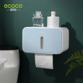 Ecoco single-layer pop-up window hanging pole tissue box bathroom wall-mounted non-perforated toilet paper box waterproof storage. 