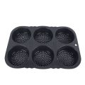 Baking Mould 6 Cavity Easy To Clean Reliable Silicone Hamburger Bun Mould Foldable Multipurpose for Microwaves for Restaurant.