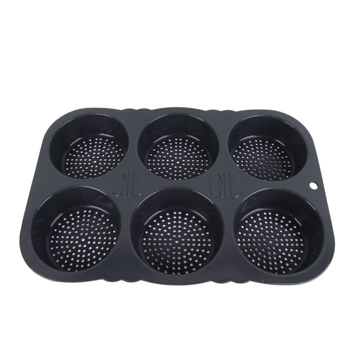 Baking Mould 6 Cavity Easy To Clean Reliable Silicone Hamburger Bun Mould Foldable Multipurpose for Microwaves for Restaurant