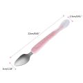 1pcs Baby Spoon Dual-Head Food Feeding Spoon for Fruit Puree Making Toddler Multipurpose Food Feeder Spoons Safe Tableware (Color as per stock). 