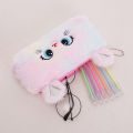 Kawaii Cartoon Cute Cat Plush Pouch Pencil Zipper Fluffy Large Capacity Pen Bag Fullhouse.