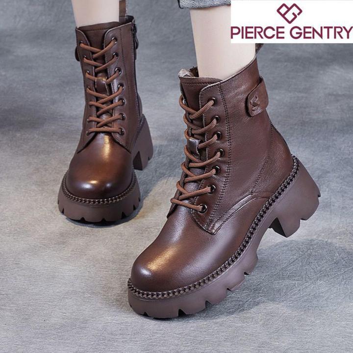 Pierre Shishen Leather Martin Boots Lightweight Soft