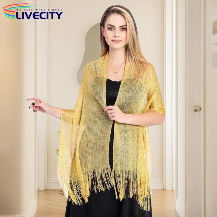 Lady%20Dress%20Shawl%20Long%20Tassel%20Shirt%20Dress%20Matching%20Party%20Shawl%20-%20Image%204