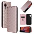 For Samsung Galaxy Xcover 5 Phone Case Carbon Fiber Card Slots Flip Cover Magnetic Closure Protection Cellphone Cases Shell. 