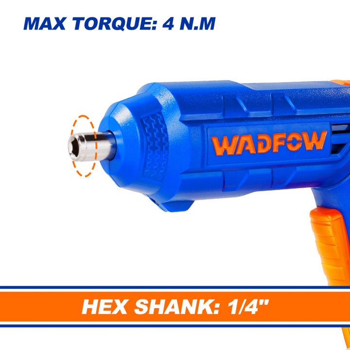 WADFOW Cordless Screwdriver,Rechargeable Power Drill Driver Set, 4N.m ...