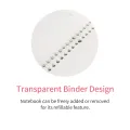 Transparent B5 Refillable Notebook 26 Rings/Holes Loose Leaf Binder Flexible Waterproof PP Cover 30 Sheets Ruled Lined Paper Refillable Binder for Office Home School Students Supplies. 