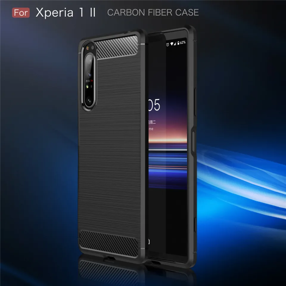 Carbon Fiber Case For Sony Xperia Ii Phone Cover Shockproof