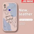 JIUMOO For Redmi Note 7 Redmi Note 7 Pro Note 7s Case Fashion Simple Leaves Word Thin New Design Leather Soft Back Cover Camera Protection Cases Shockproof Casing.