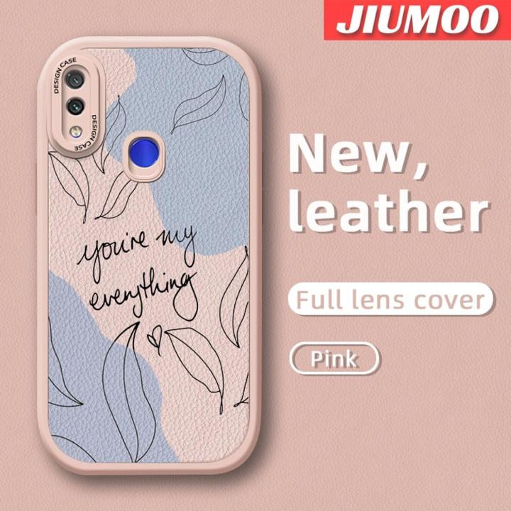 JIUMOO For Redmi Note 7 Redmi Note 7 Pro Note 7s Case Fashion Simple Leaves Word Thin New Design Leather Soft Back Cover Camera Protection Cases Shockproof Casing