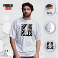 Premium Break Rules Printed Drop Shoulder T-Shirt For Men (Printed Drop Shoulder T-Shirt For Men).